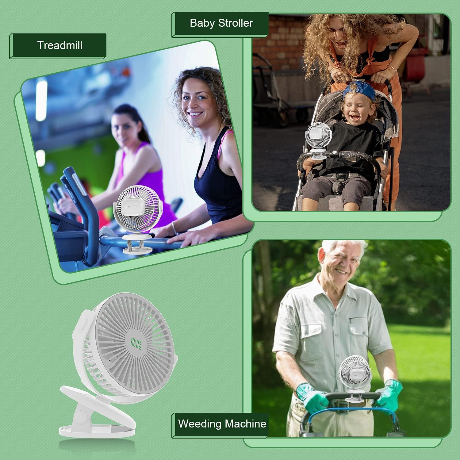 Ventilador Clip Minthouz MT-L007F, Recargable 4000mAh