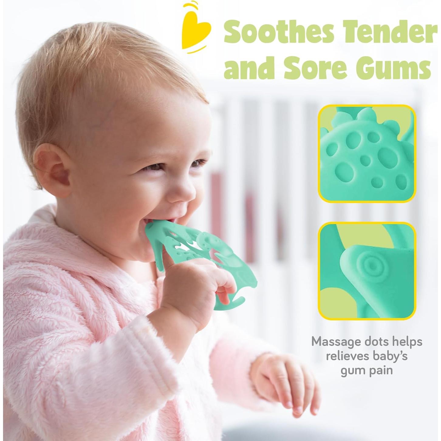 Juguetes de Dentición Dinosaurio Ashtonbee - Silicona BPA Free