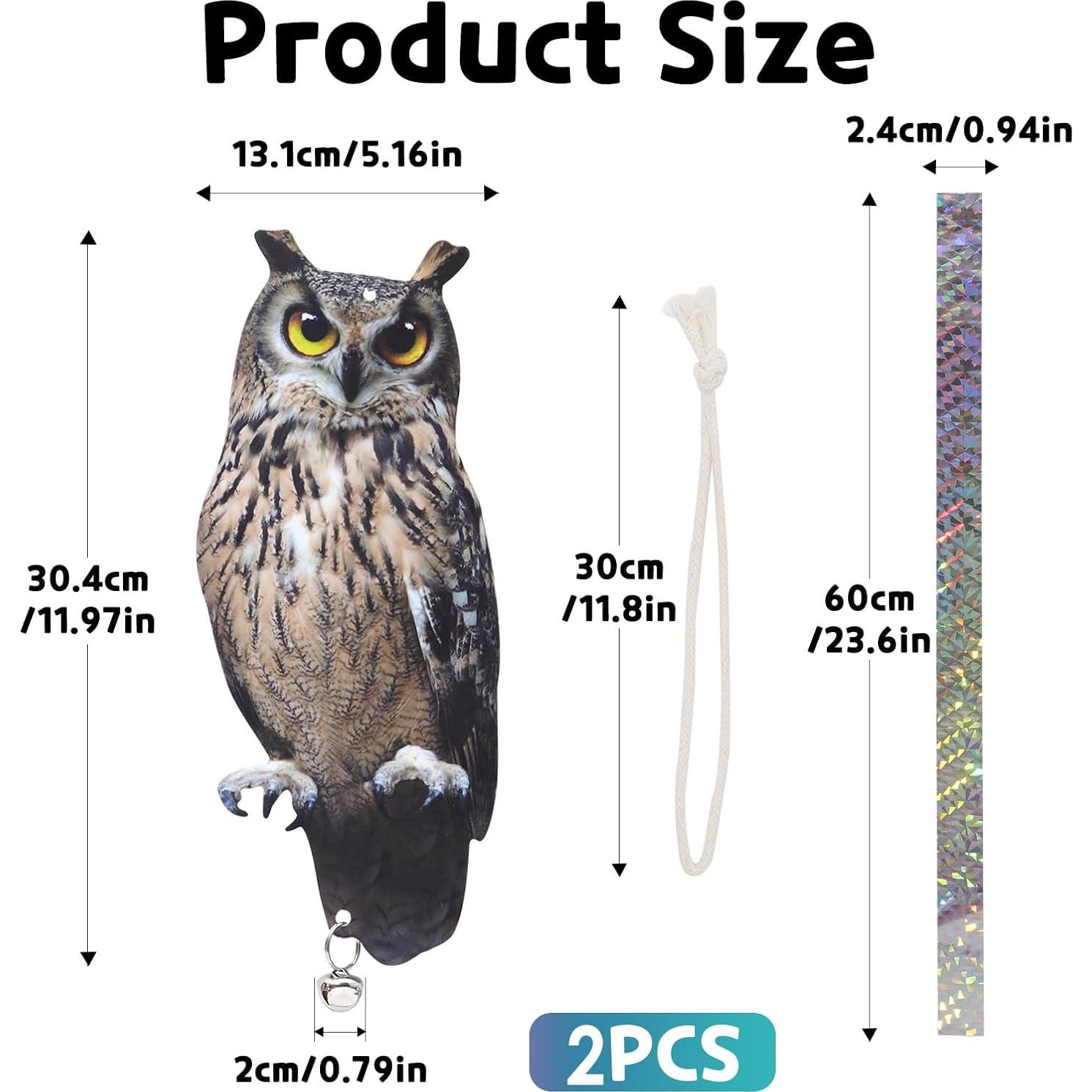 2Pack Ahuyentadores de Búhos Reflectantes OffiCreative