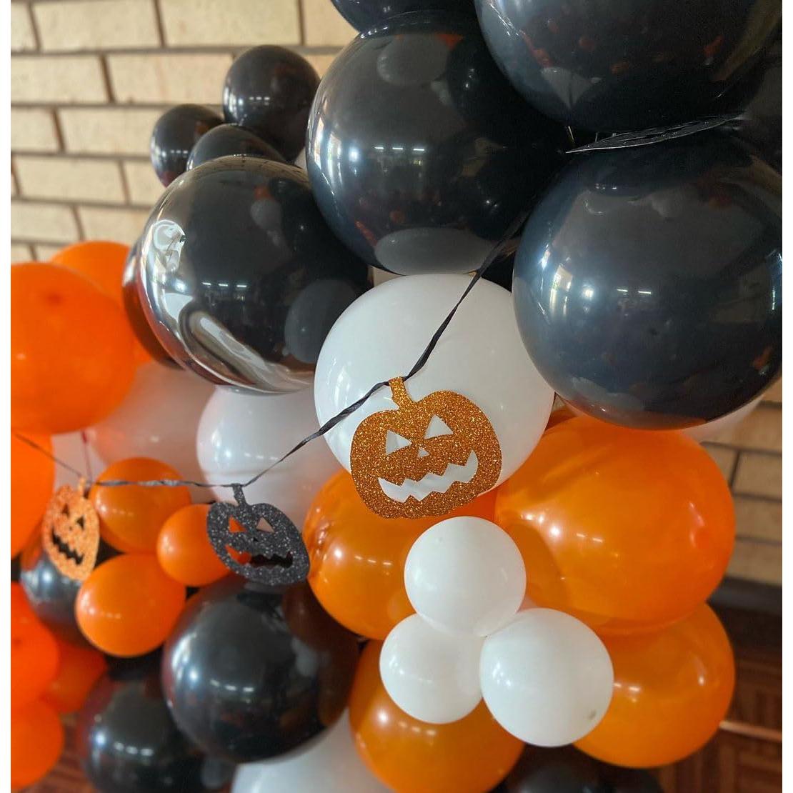 Juego de globos de Halloween 50 piezas 30 cm negro y naranja