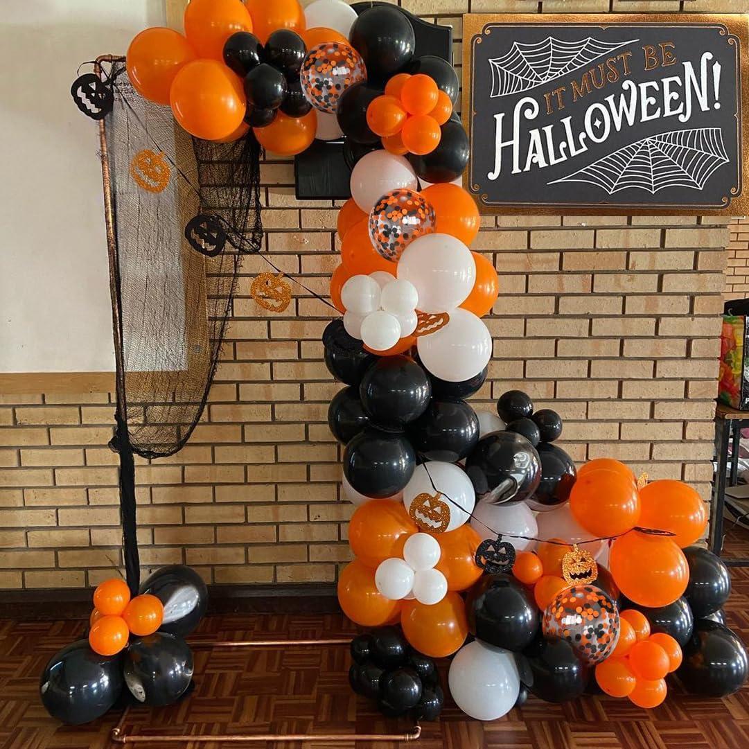 Juego de globos de Halloween 50 piezas 30 cm negro y naranja