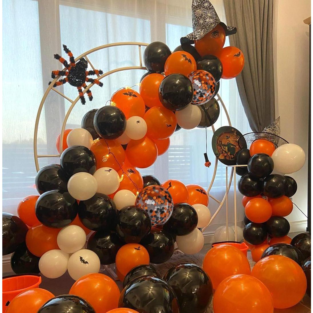 Juego de globos de Halloween 50 piezas 30 cm negro y naranja