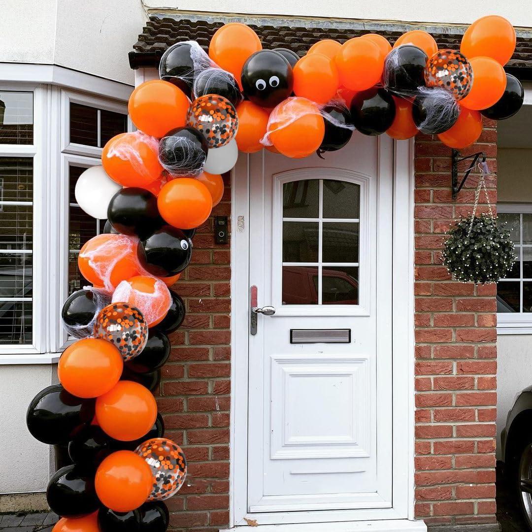 Juego de globos de Halloween 50 piezas 30 cm negro y naranja