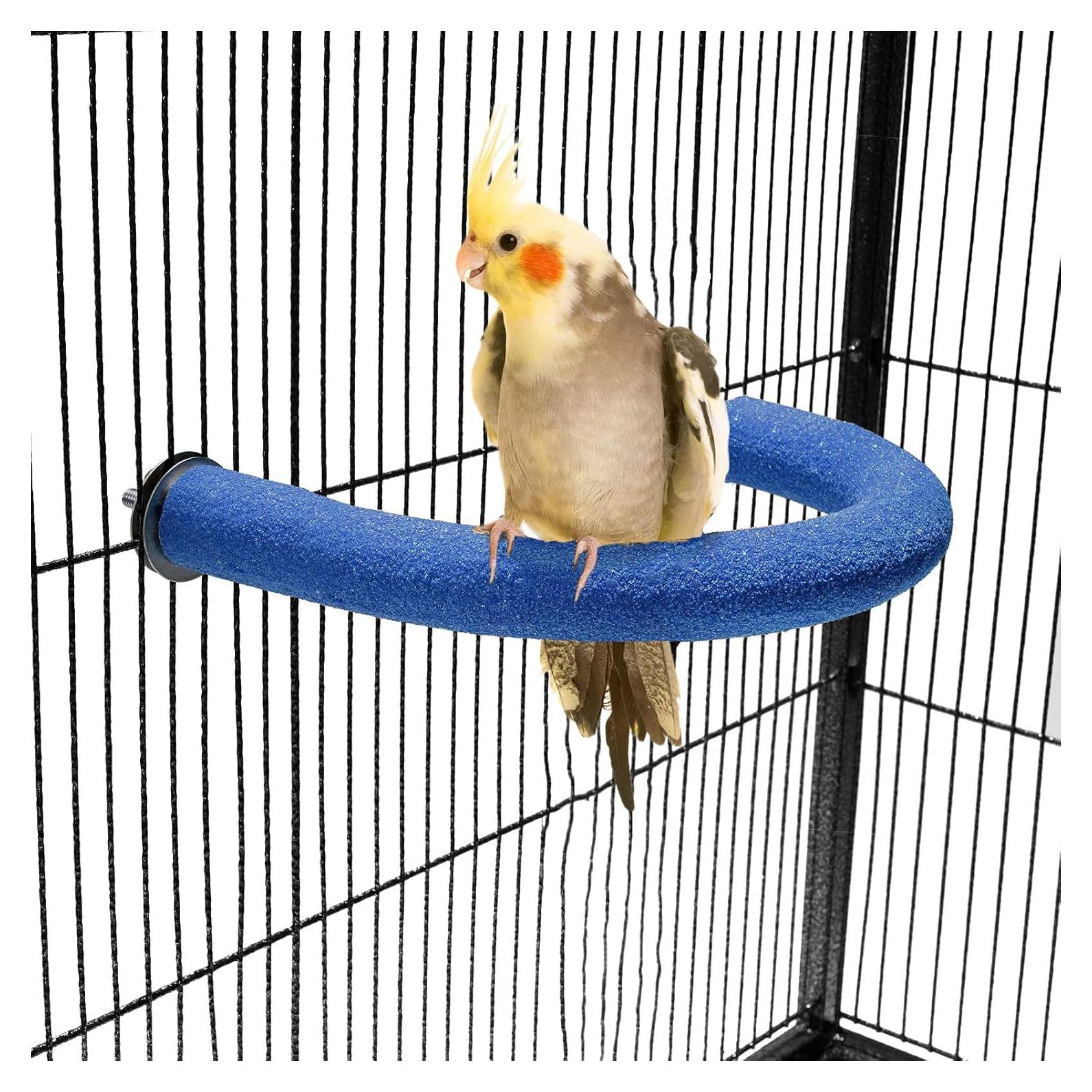 Soporte de Percha para Aves FrgKbTm Pequeño Azul 20x15.5cm