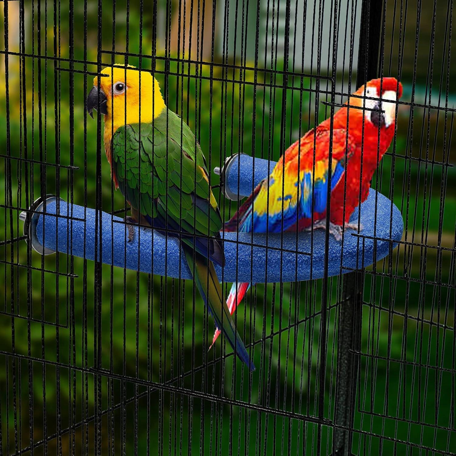 Soporte de Percha para Aves FrgKbTm Pequeño Azul 20x15.5cm