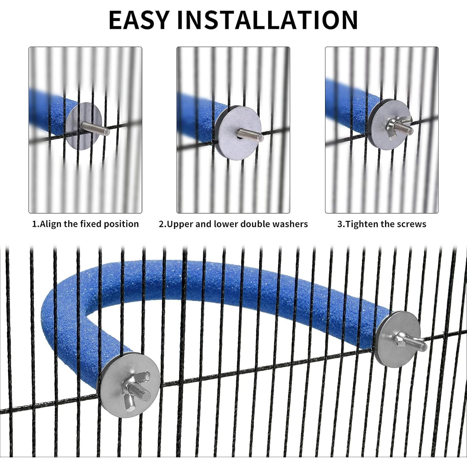 Soporte de Percha para Aves FrgKbTm Pequeño Azul 20x15.5cm
