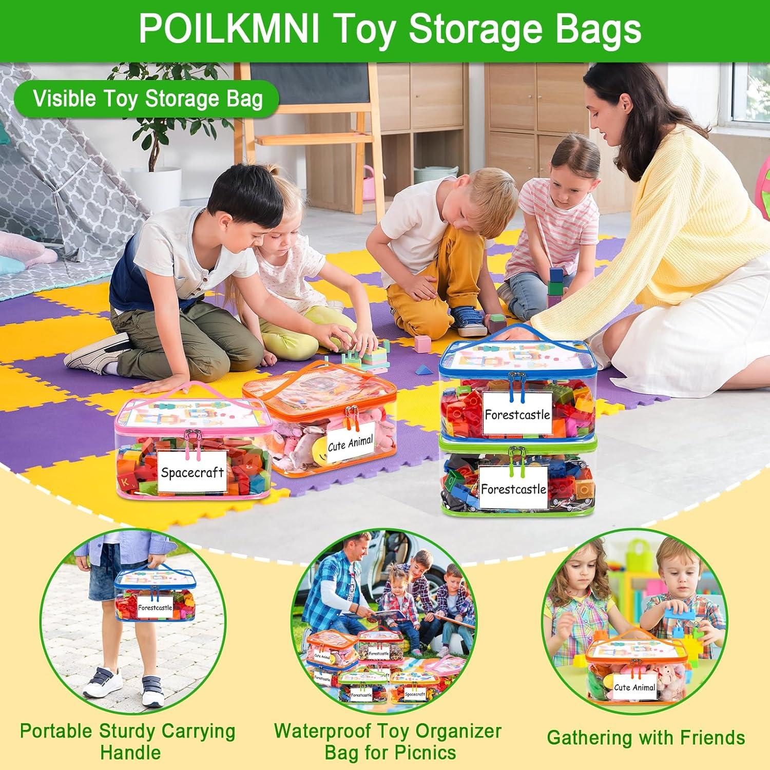 Bolsa de Almacenamiento de Juguetes POILKMNI 6 Paquetes PVC