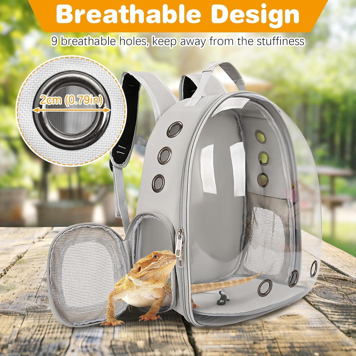 Mochila Transportadora para Reptiles Kathson Negra 32x18x42 cm