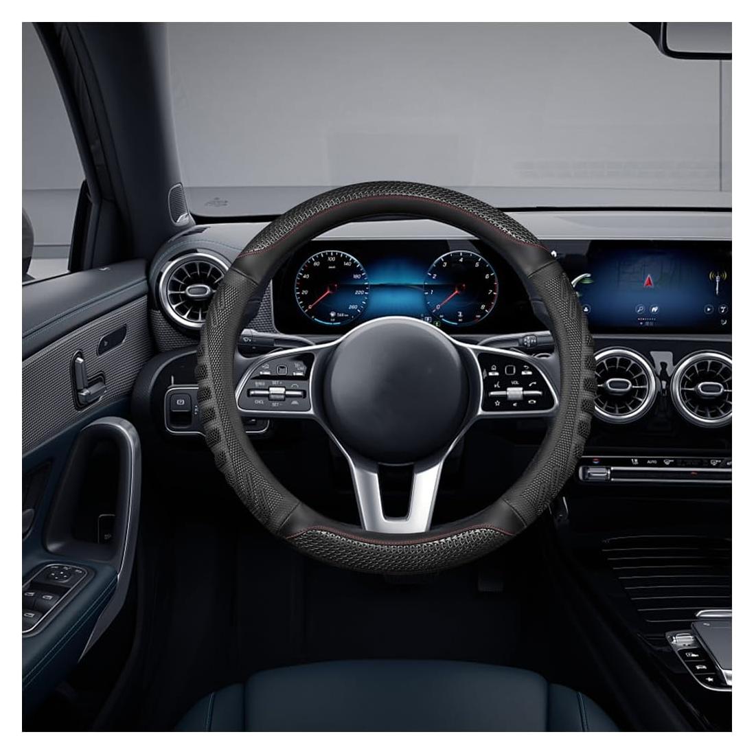 Funda de Volante Osilly 38cm Cuero Antideslizante Negro