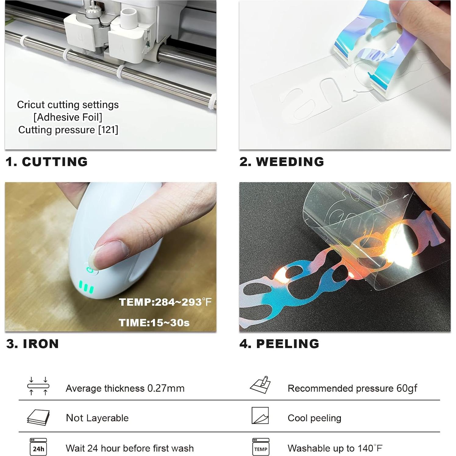 Vinilo de Transferencia de Calor Holográfico Efuncro 30.48x182.88 cm