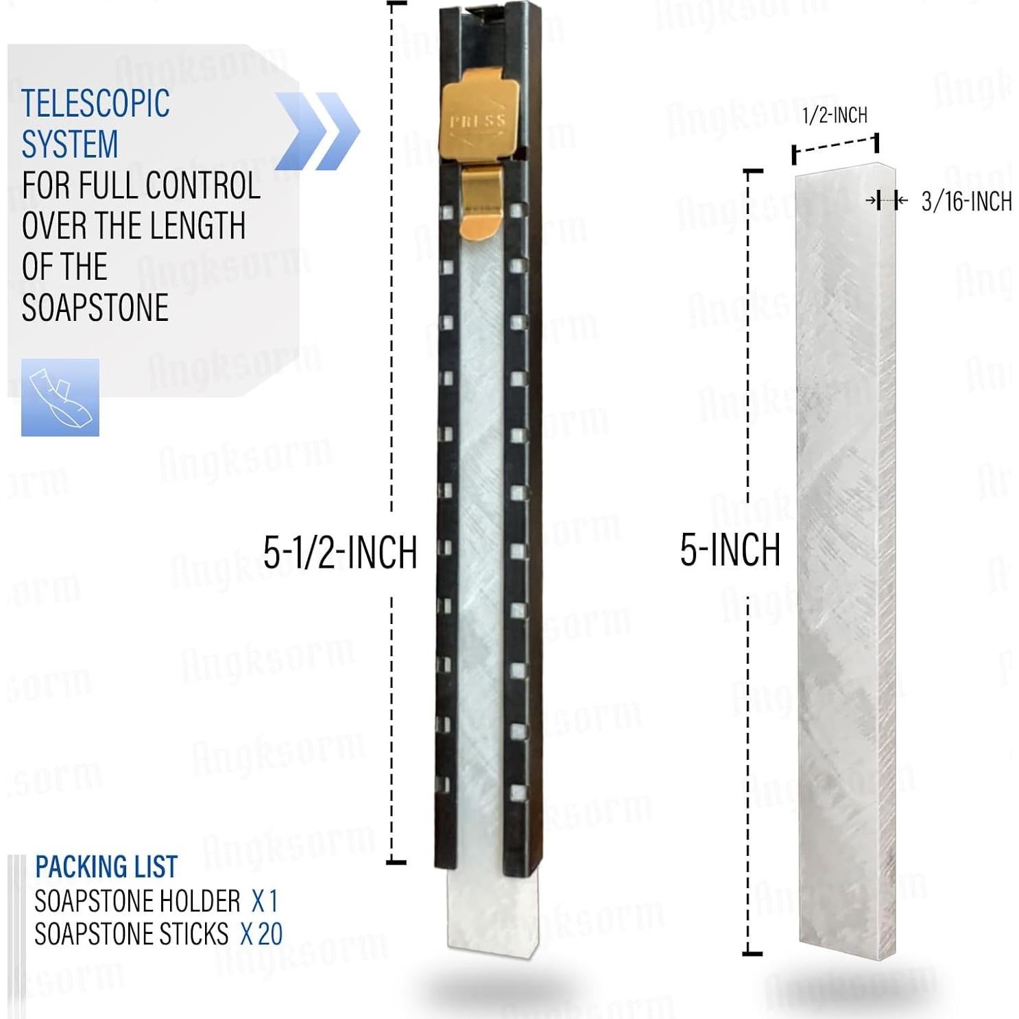 Soporte de piedra de jabón Angksorm con 20 recargas planas