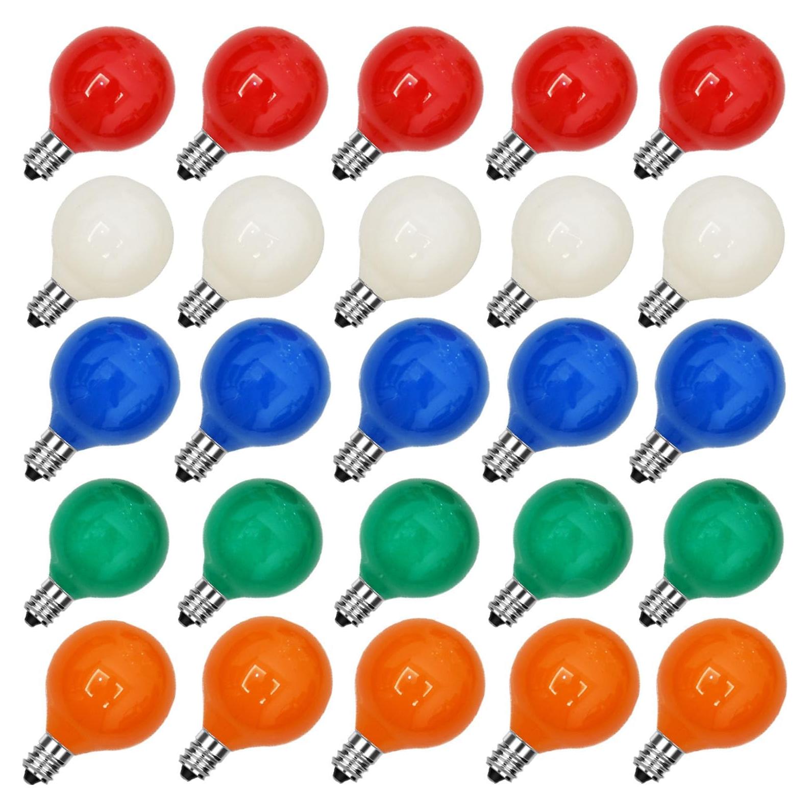 Bombillas G40 Multicolor Goothy 25 Paquete 5W E12