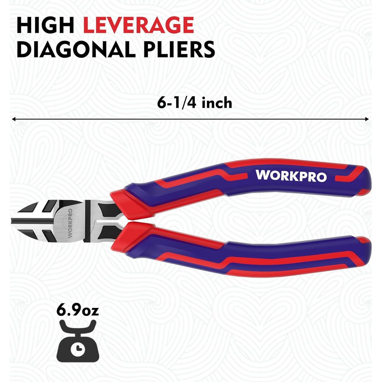 Cortadores de Alambre WORKPRO 15.24 cm Acero CRV Alta Resistencia