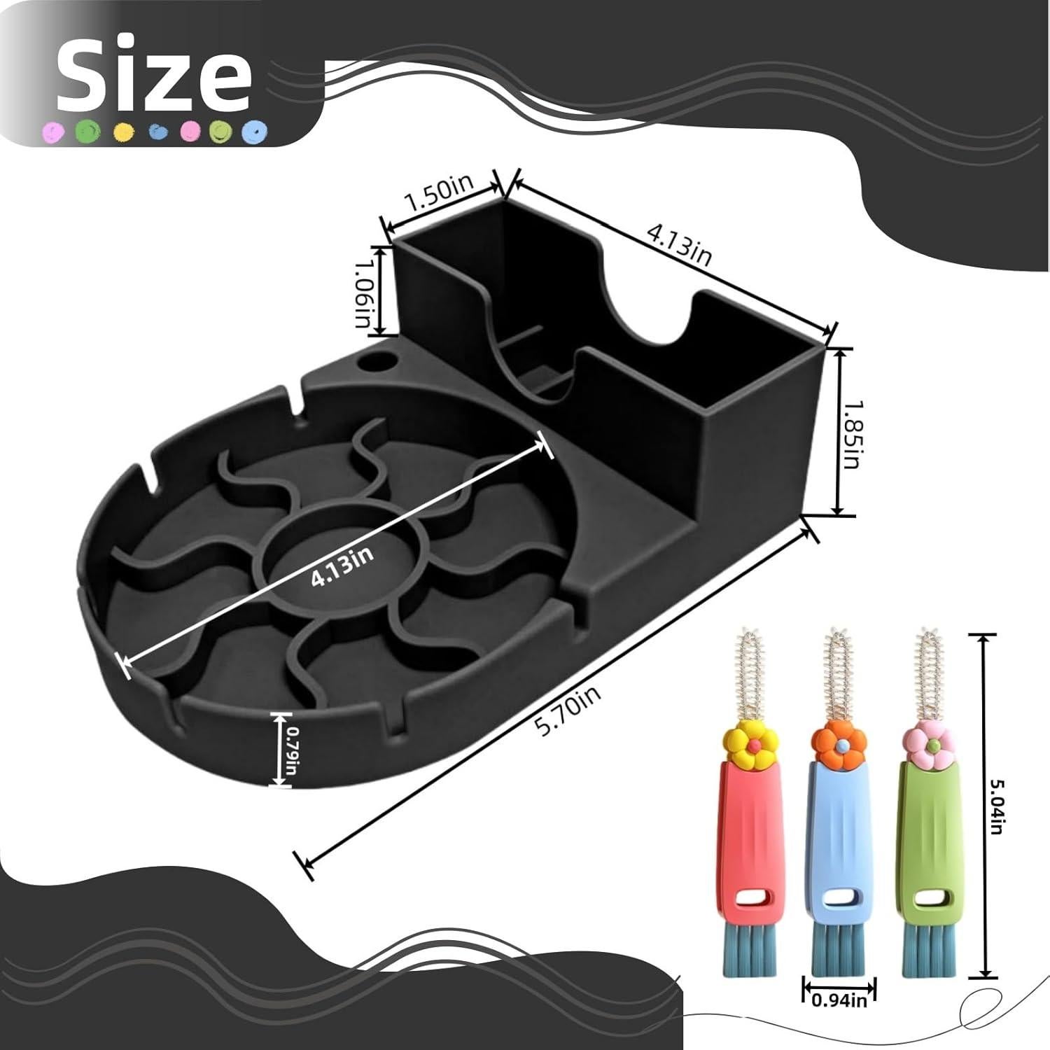 Soporte de Secado de Botellas RDIEZCO Silicona Negro 10.5 cm