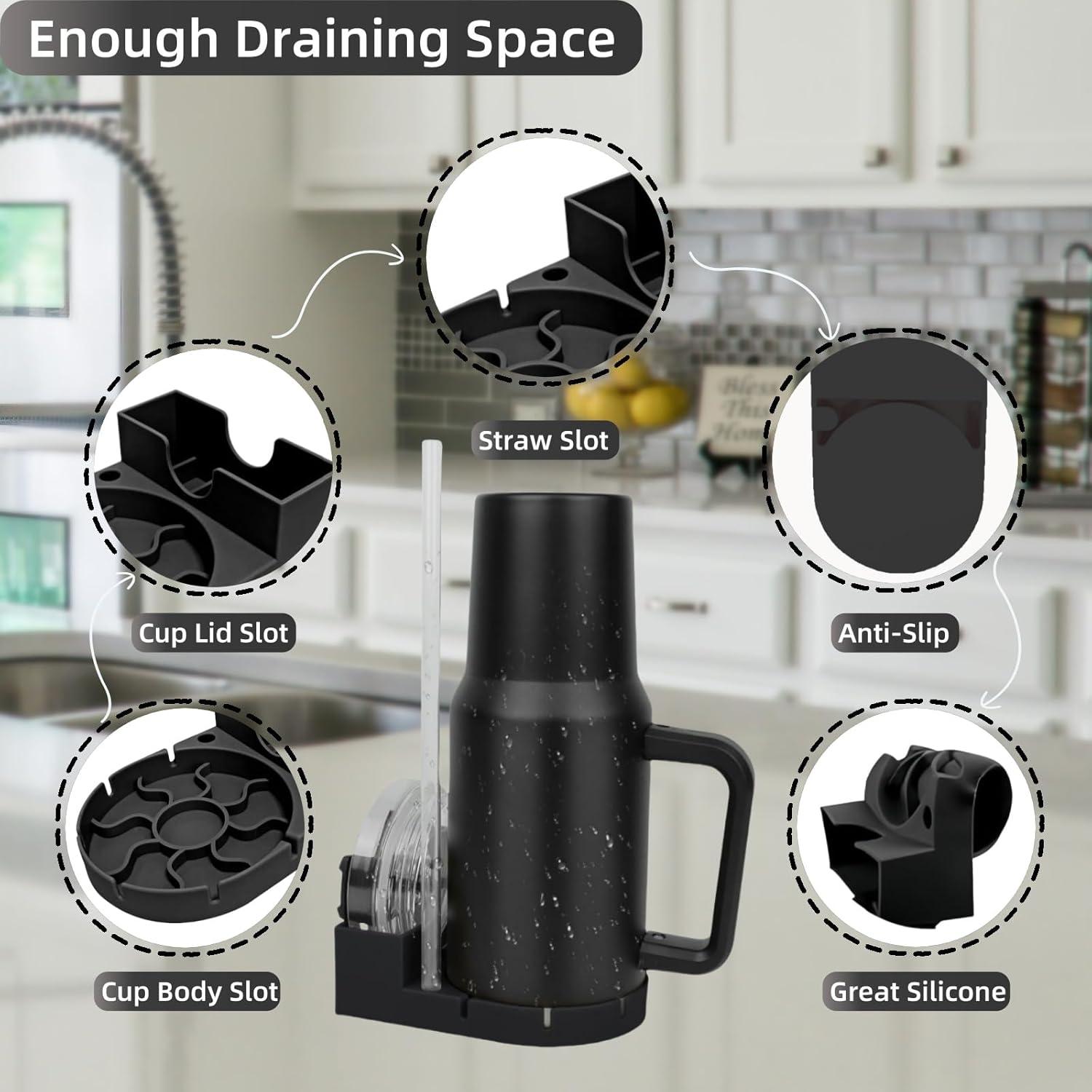 Soporte de Secado de Botellas RDIEZCO Silicona Negro 10.5 cm