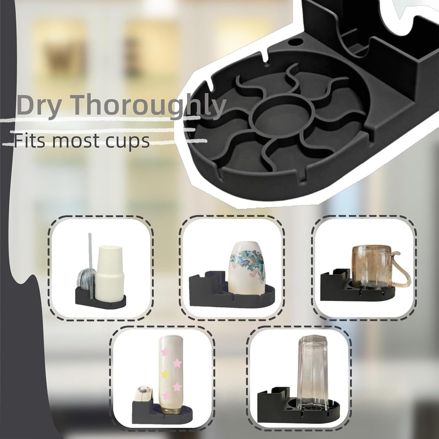 Soporte de Secado de Botellas RDIEZCO Silicona Negro 10.5 cm