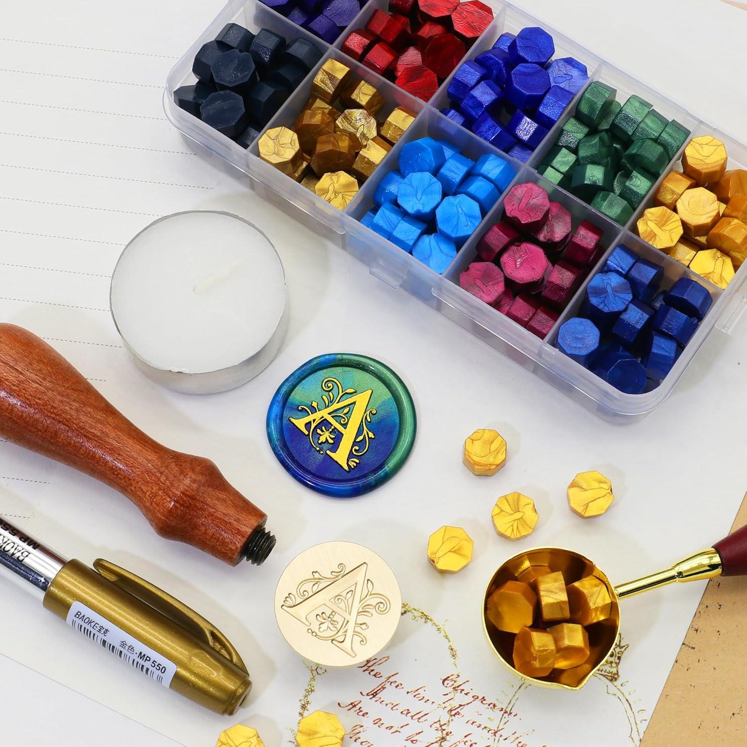 Kit de Sello de Cera Retro SWANGSA Letra A con 200 Perlas