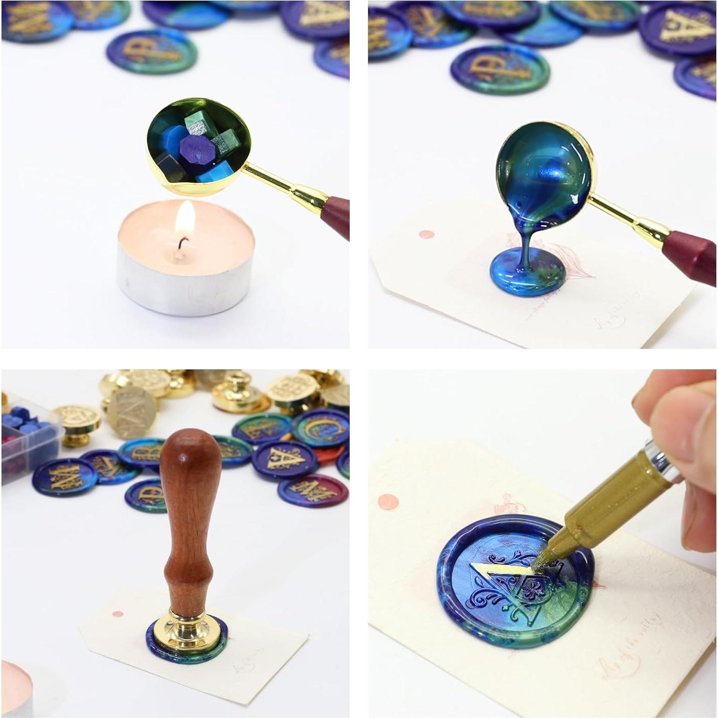 Kit de Sello de Cera Retro SWANGSA Letra A con 200 Perlas