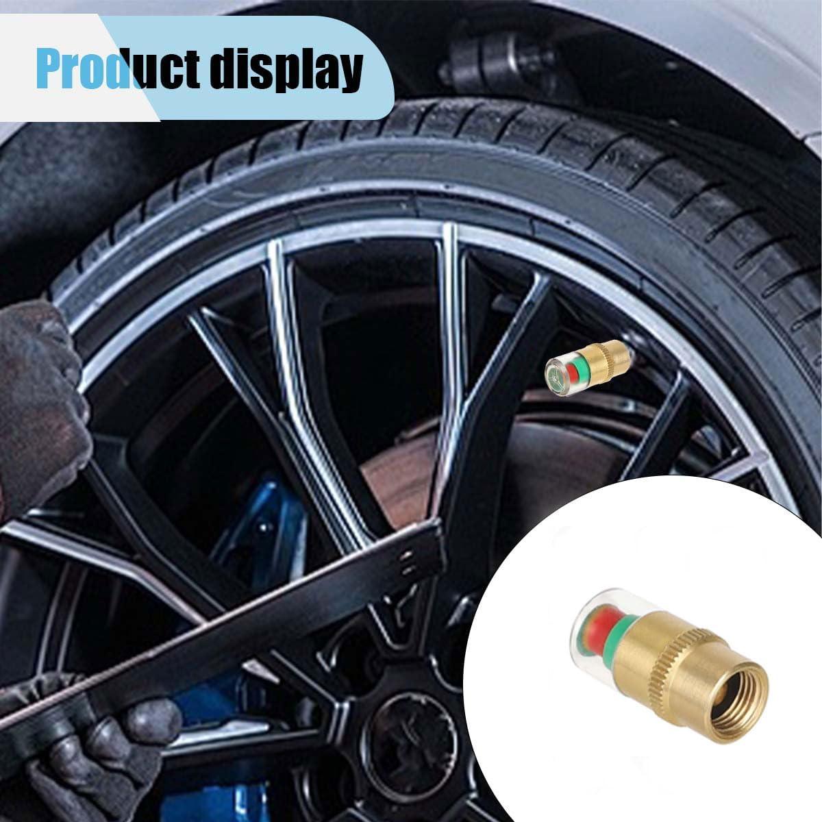 12 Tapones de Válvula de Presión Neumáticos LHDOS Dorado