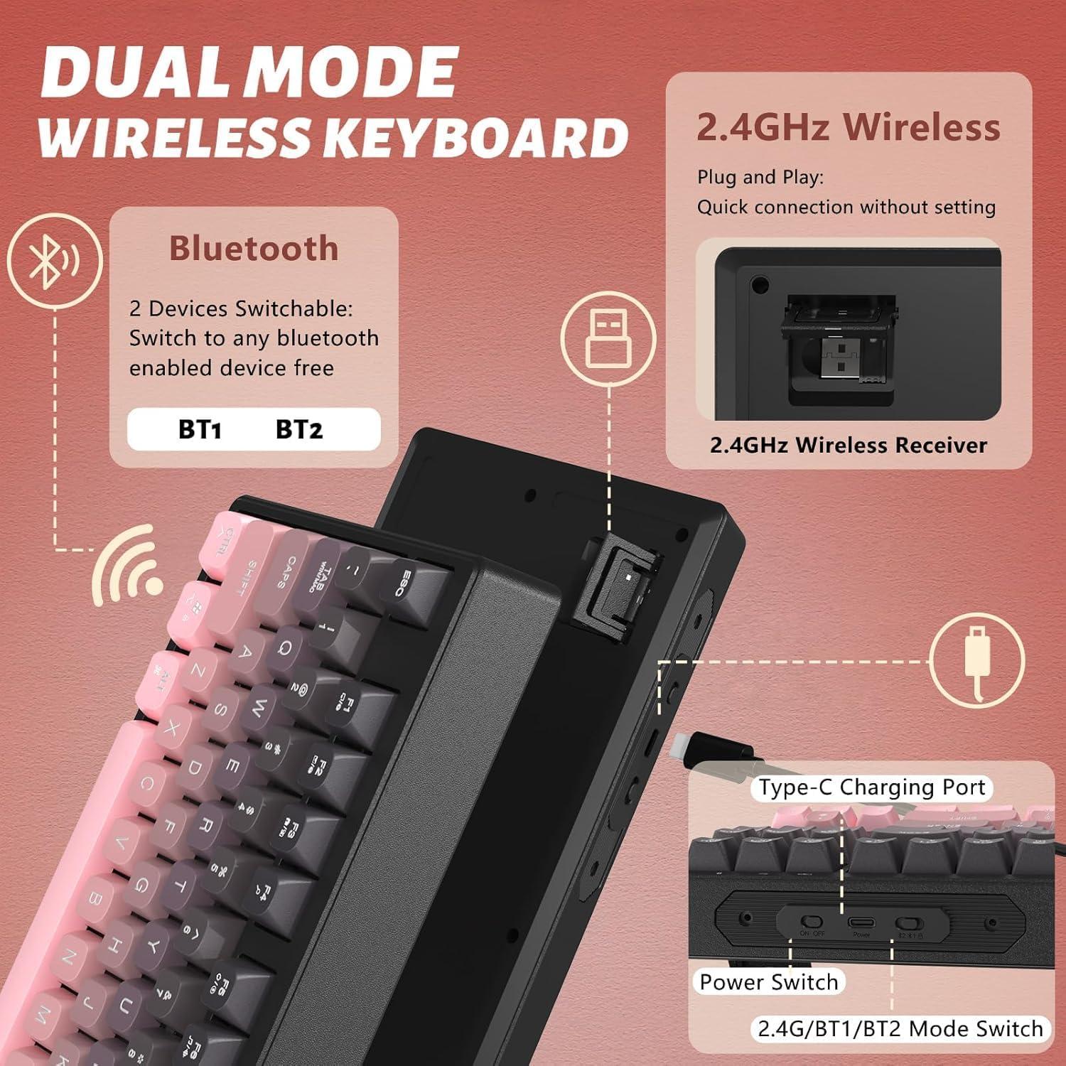 Teclado Gaming Inalámbrico ATTACK SHARK M87 87 Teclas TKL