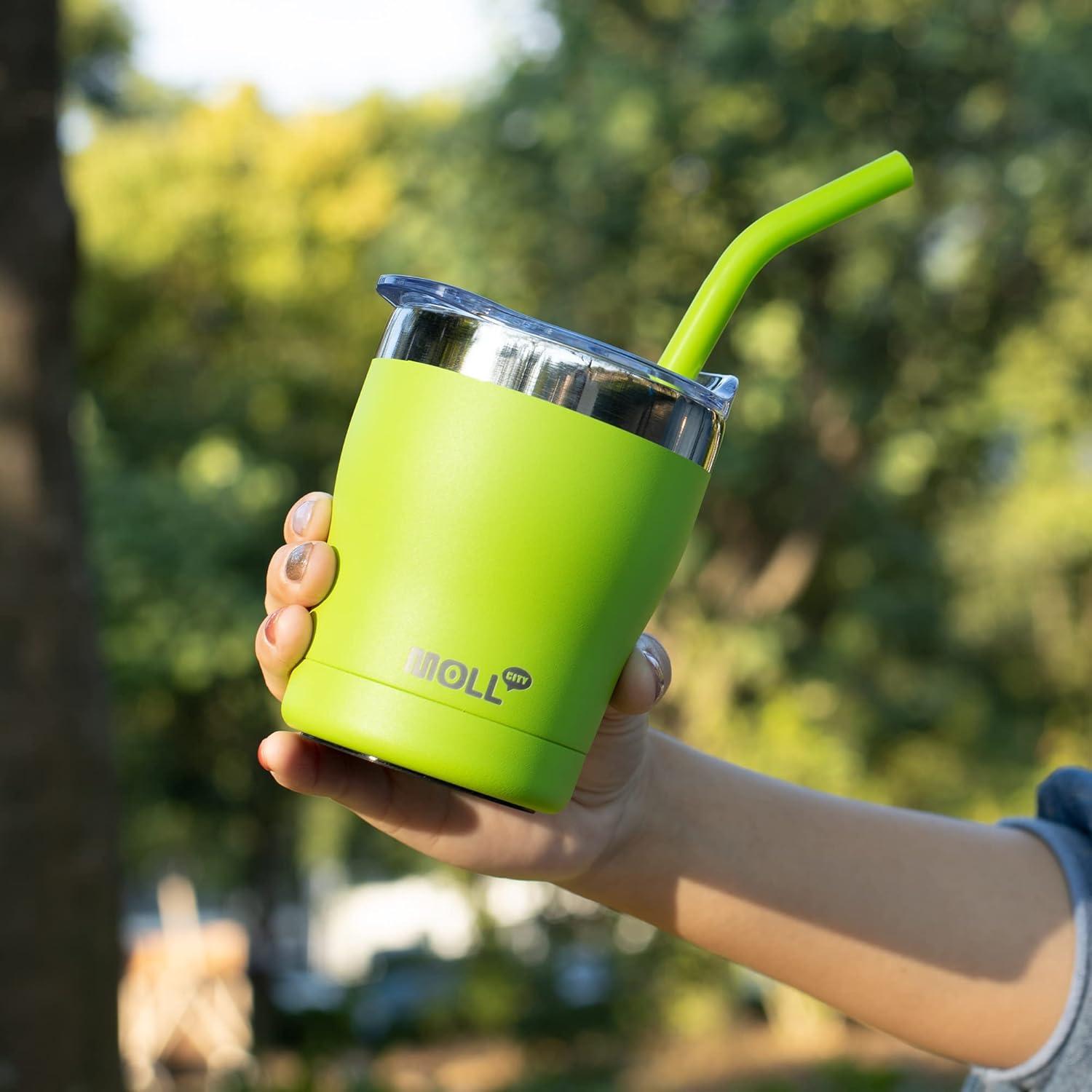 Taza para Niños Mollcity 266ml Acero Inoxidable Aislada Verde