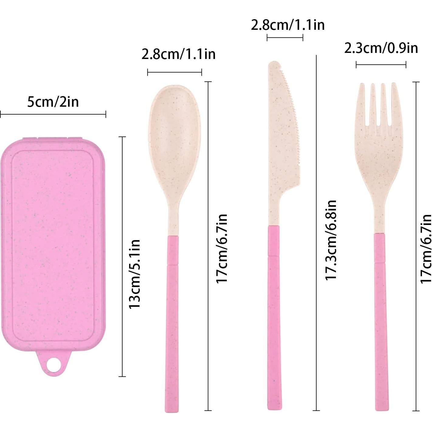 Juego de Utensilios Reutilizables JIABEIUS 4 Piezas Plegables