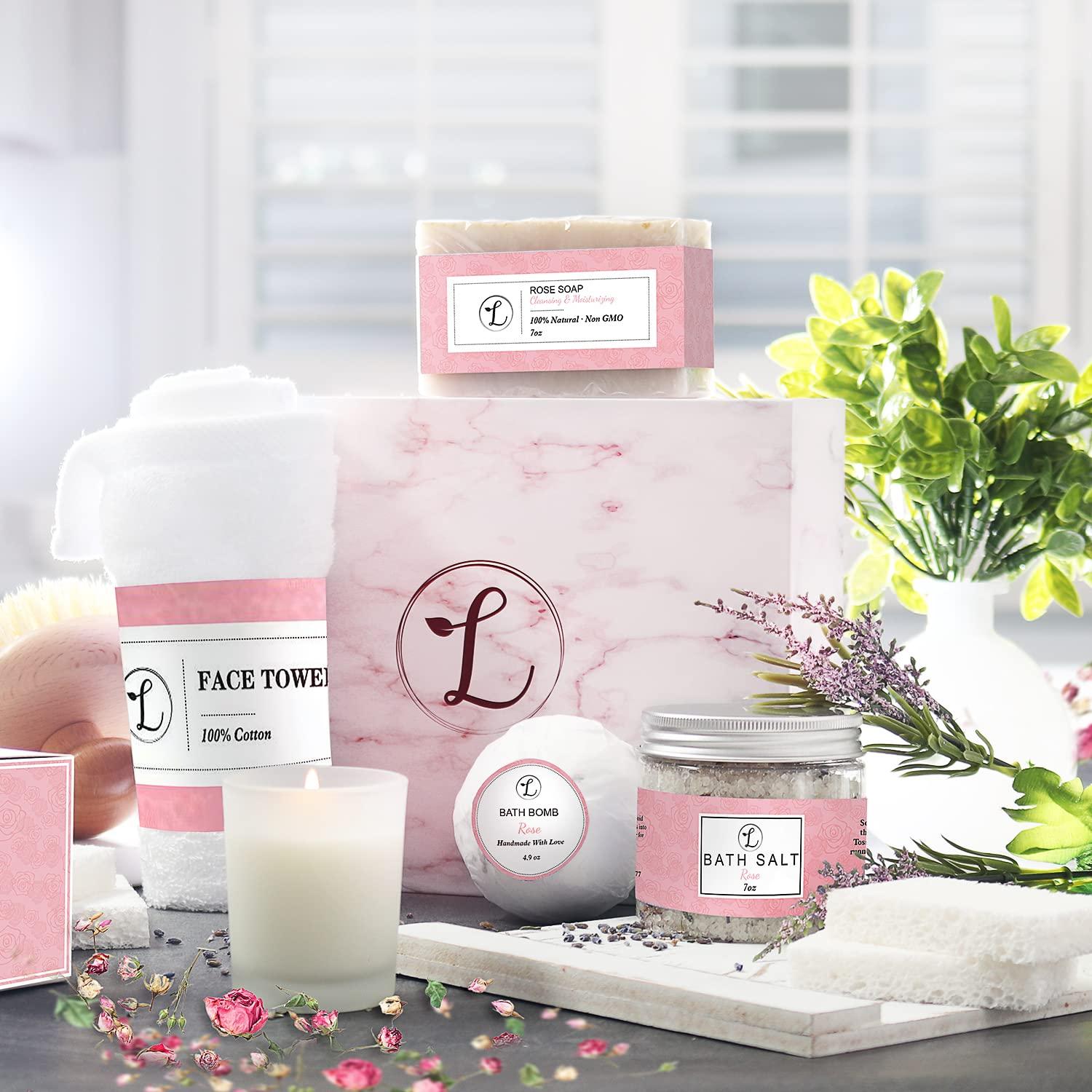 Juego de Regalo de Spa Natural Envizins 5 Piezas Rosa