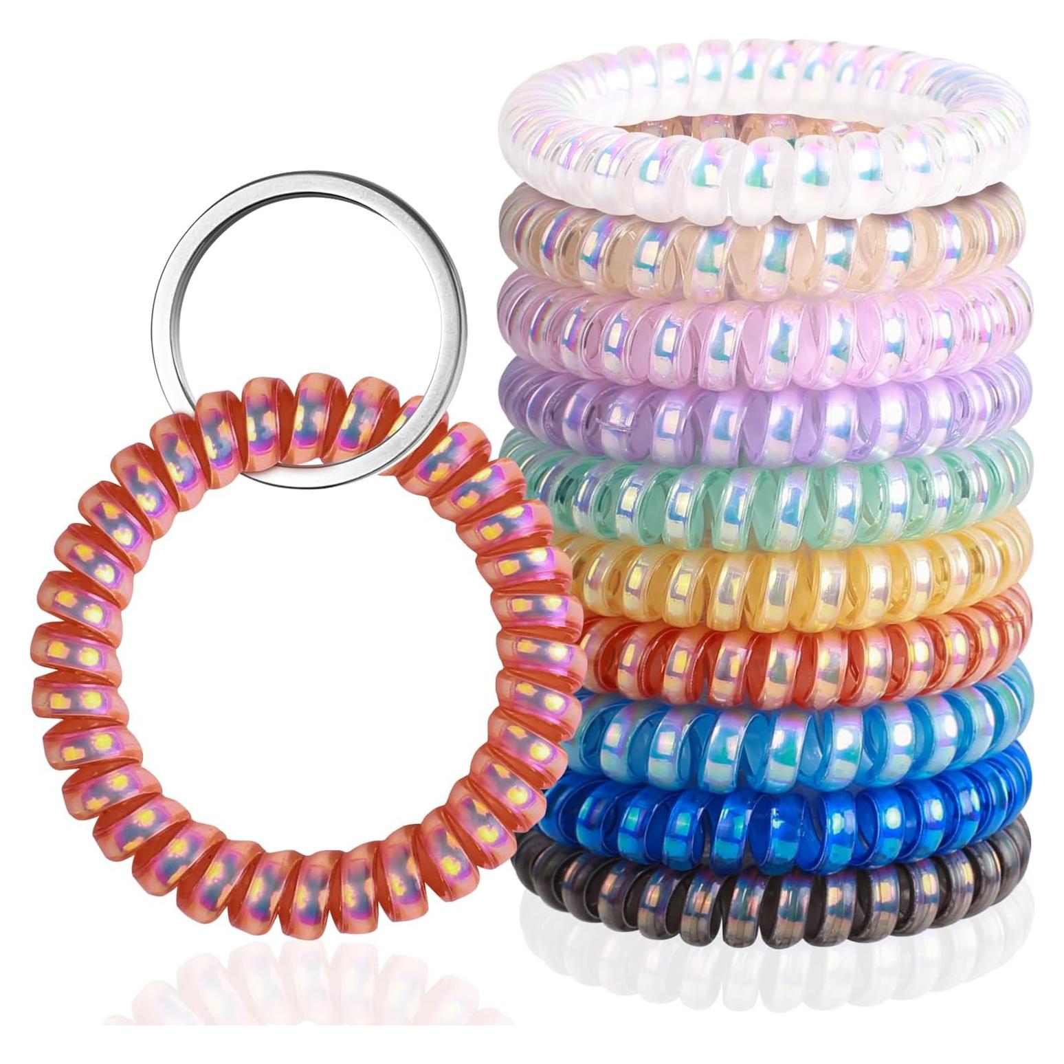 Leery 10 Pulseras Llaveros Estirables Resistentes al Agua