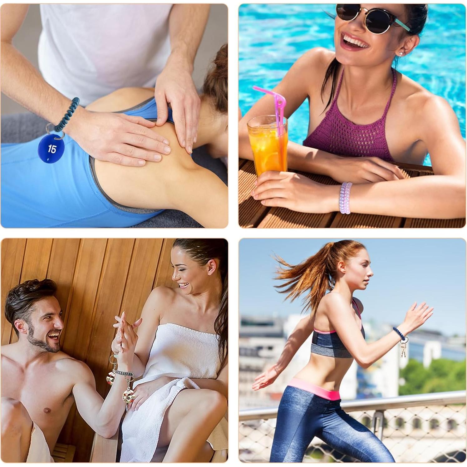 Leery 10 Pulseras Llaveros Estirables Resistentes al Agua