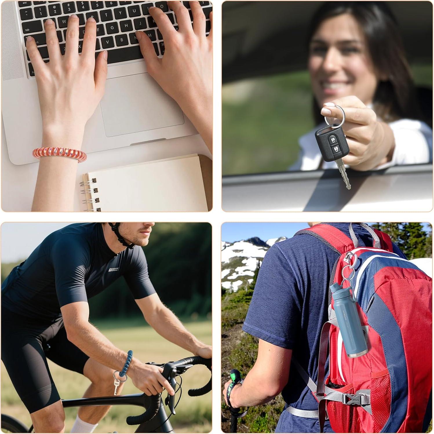 Leery 10 Pulseras Llaveros Estirables Resistentes al Agua