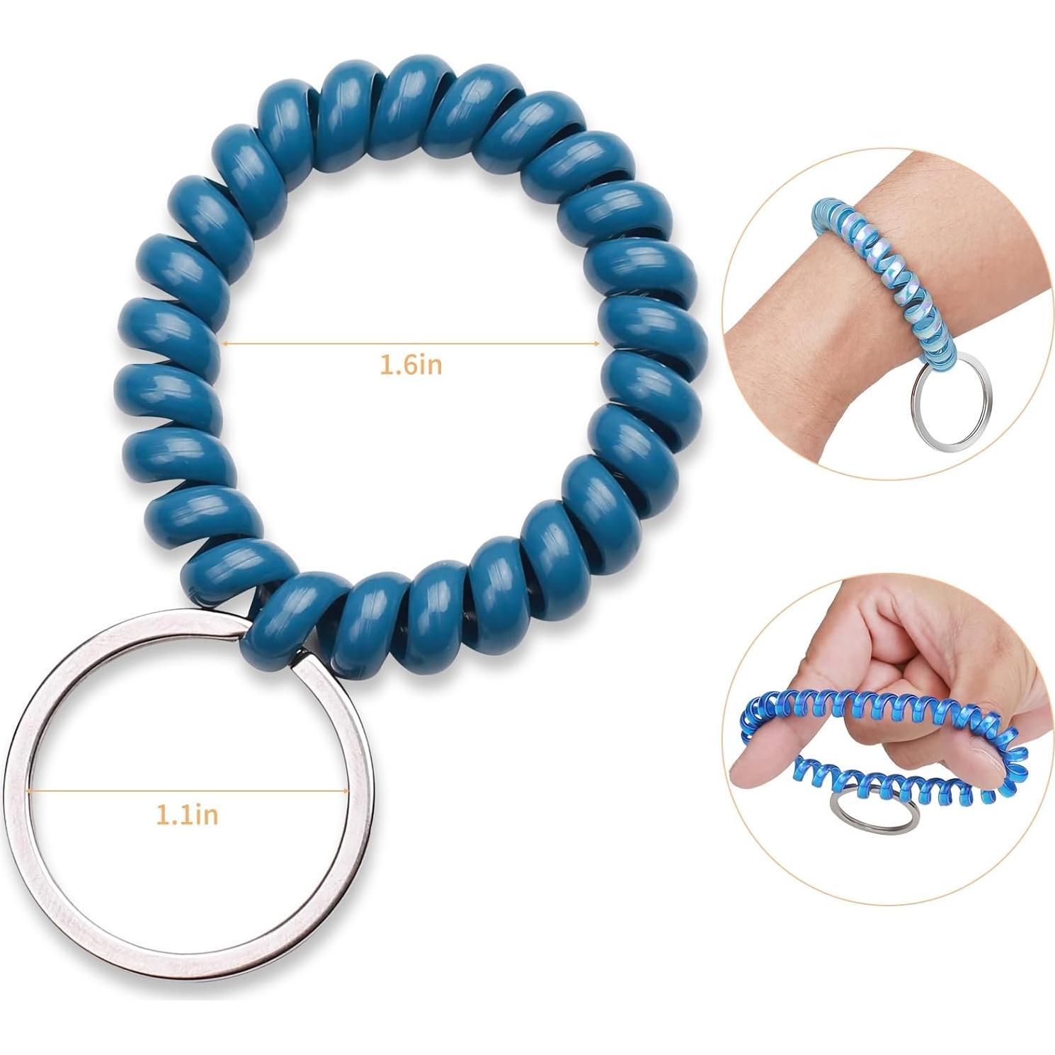 Leery 10 Pulseras Llaveros Estirables Resistentes al Agua