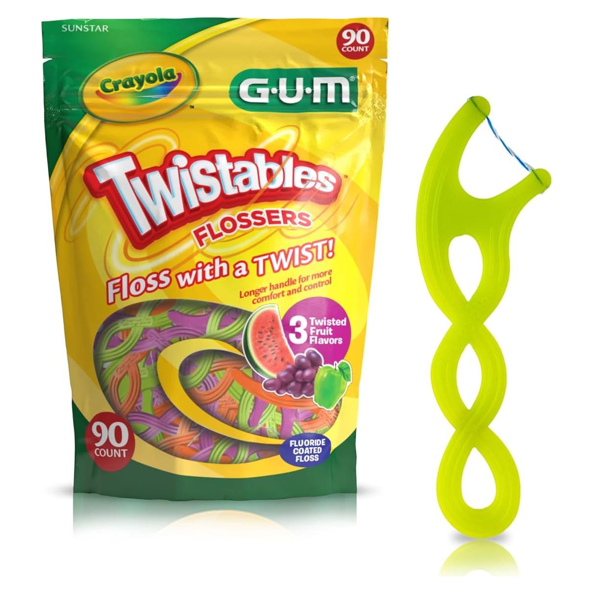 Hilos Dentales para Niños GUM Crayola Twistables - 90 Unidades