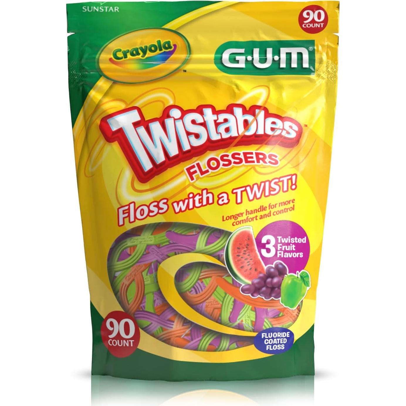 Hilos Dentales para Niños GUM Crayola Twistables - 90 Unidades
