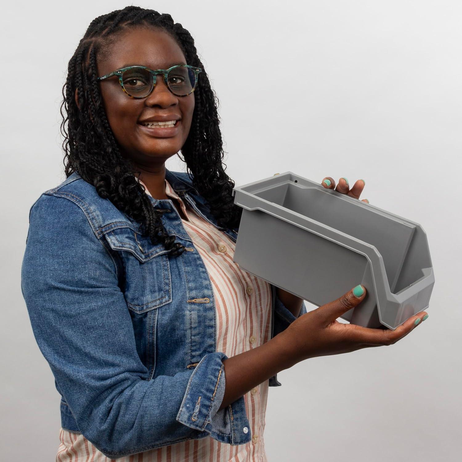 Cajas de Almacenamiento Apilables READYSPACE, 8 Unidades, Negro