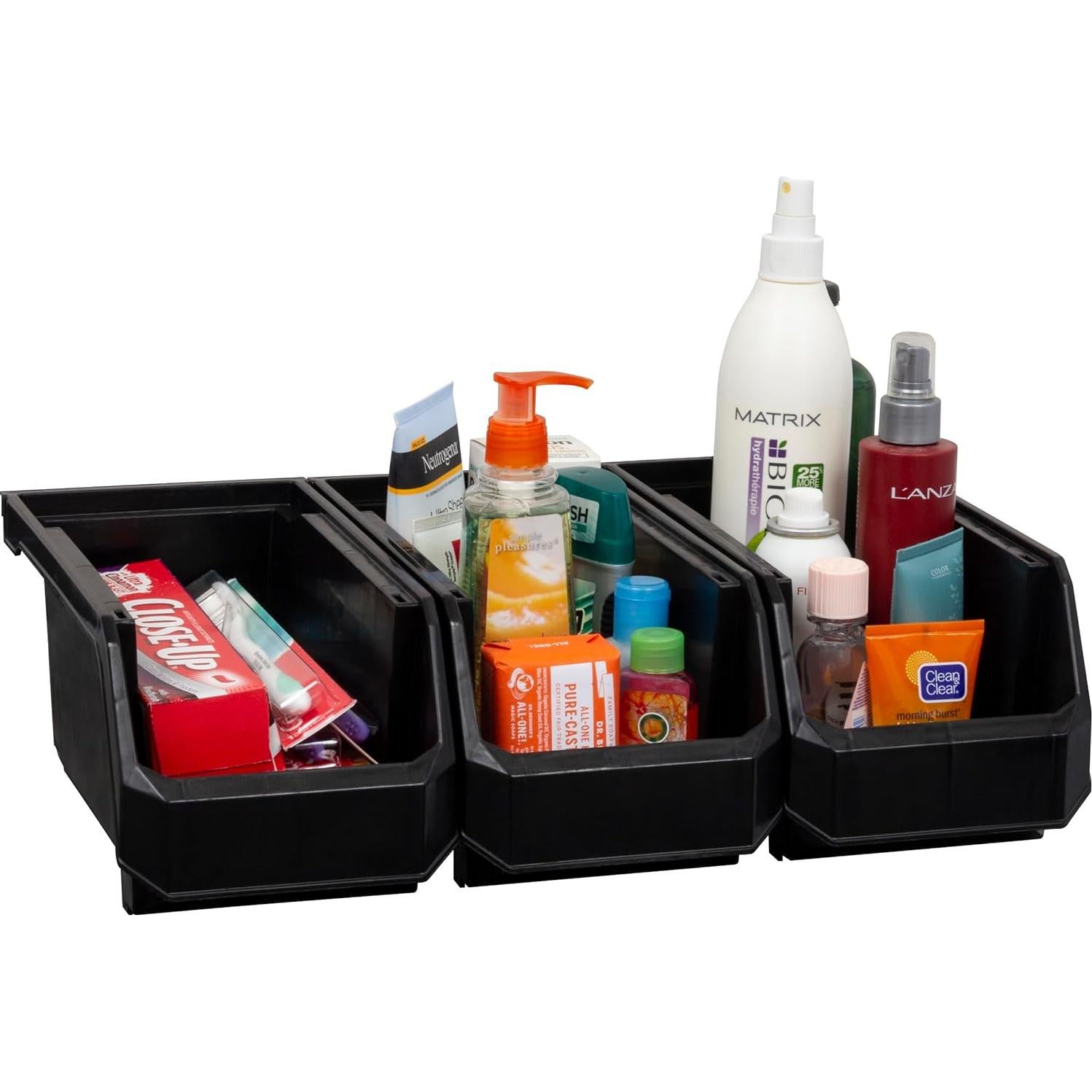 Cajas de Almacenamiento Apilables READYSPACE, 8 Unidades, Negro