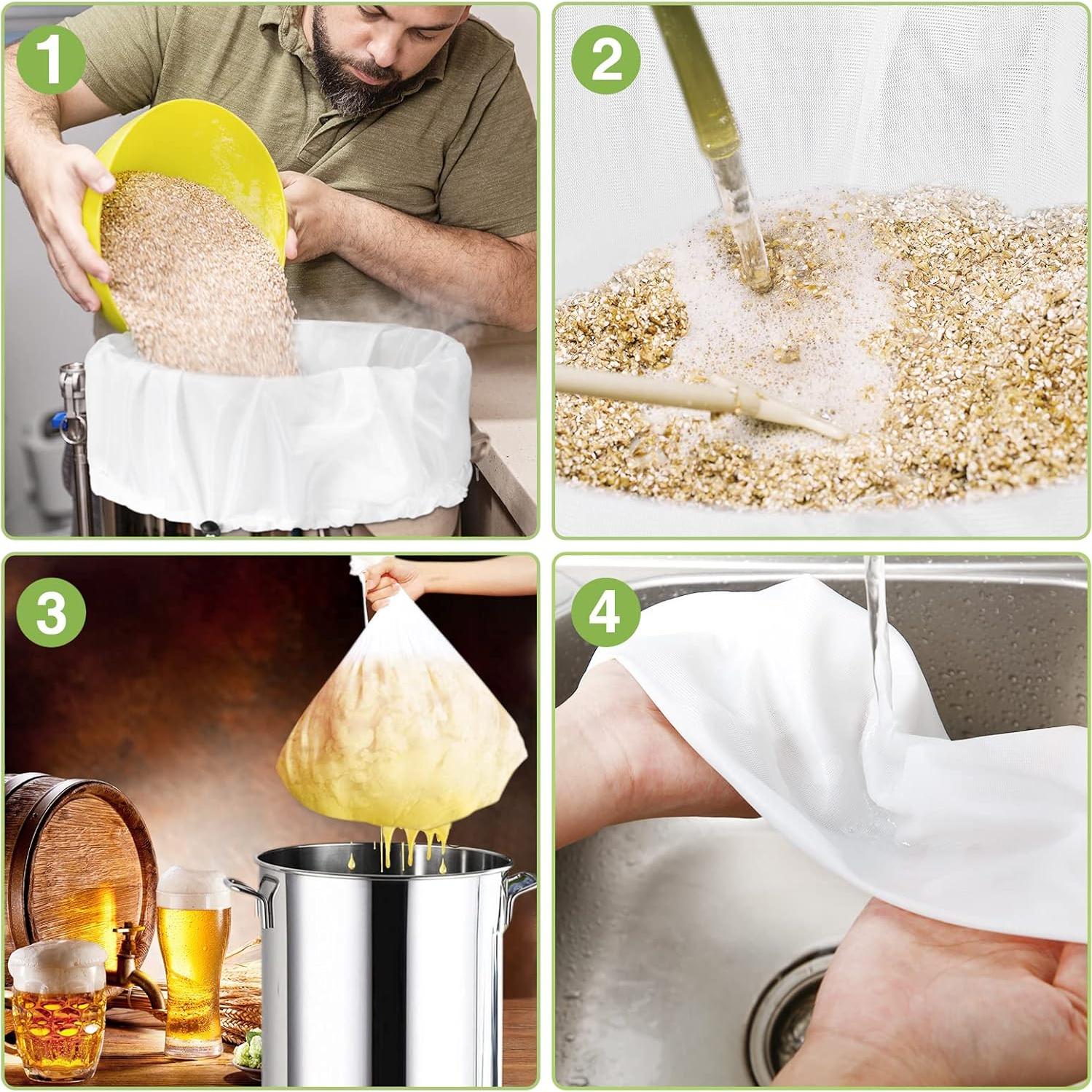 Chumia 5 Bolsas de Filtrado Reutilizables 66 x 56 cm para Cerveza