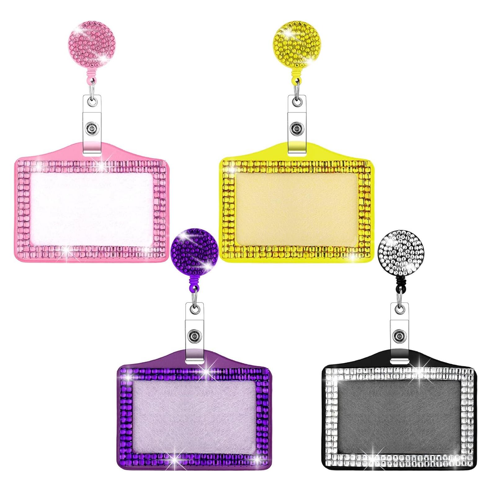 4 Portatarjetas de Identificación Brillantes Gersoniel 10.92x6.86cm