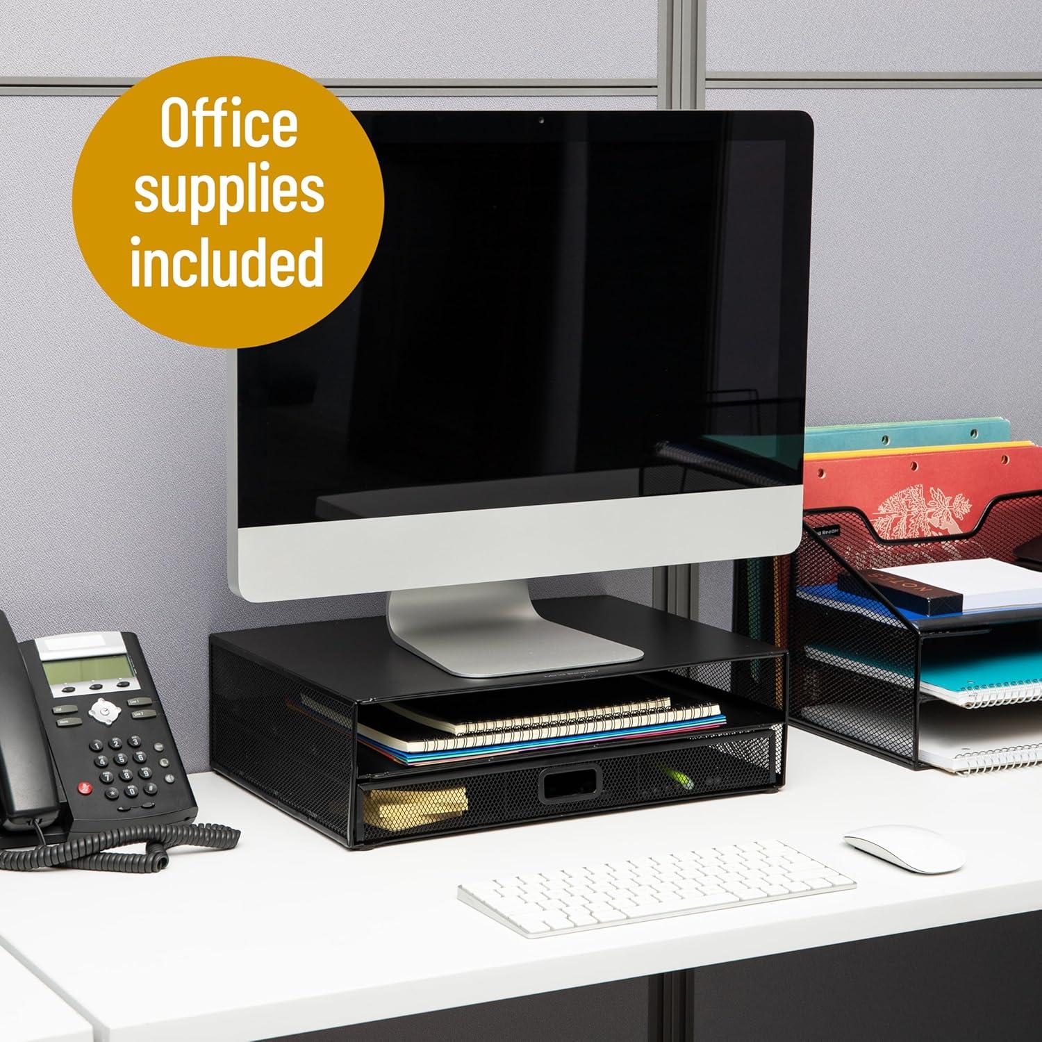 Organizador de Escritorio Mind Reader con Suministros, Negro