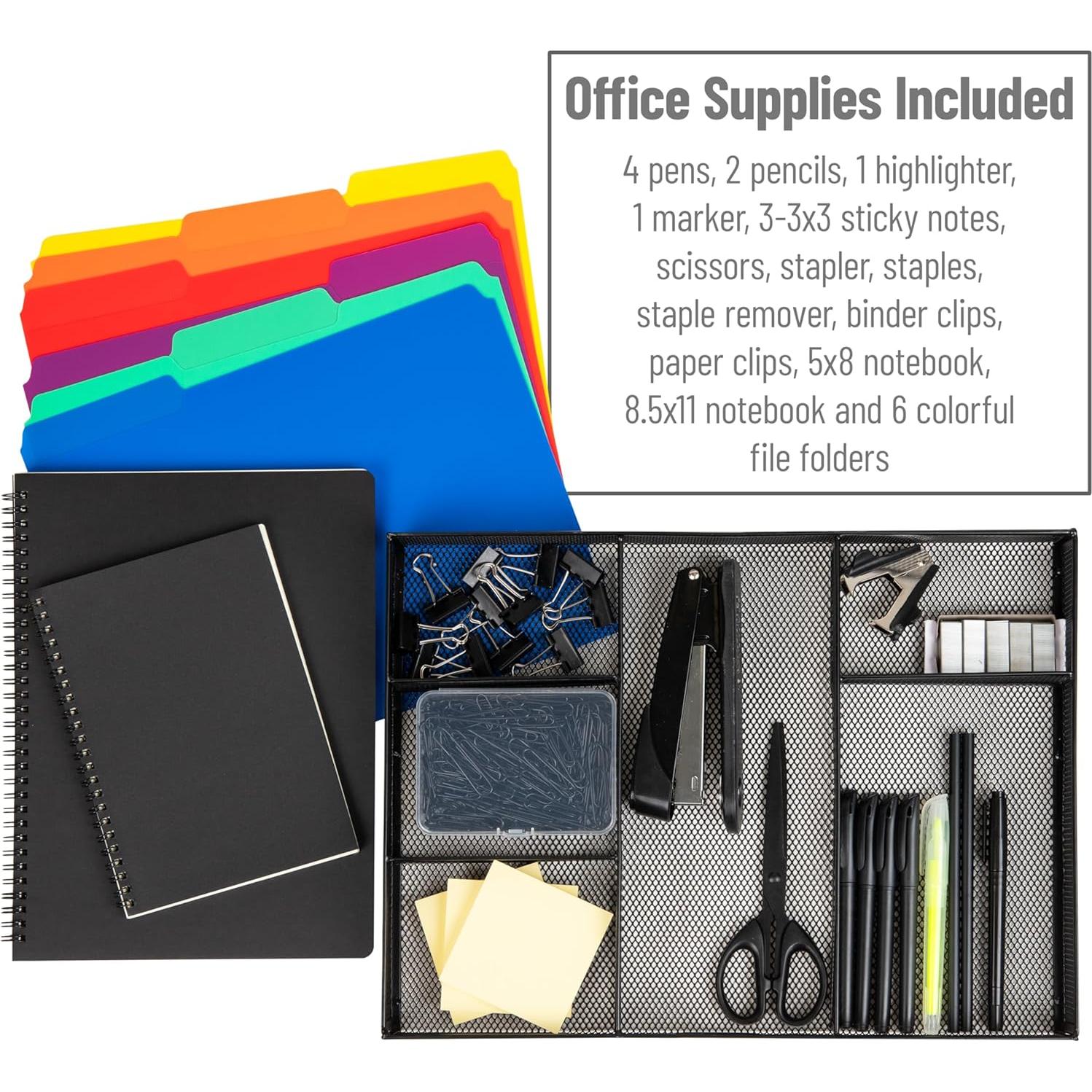 Organizador de Escritorio Mind Reader con Suministros, Negro