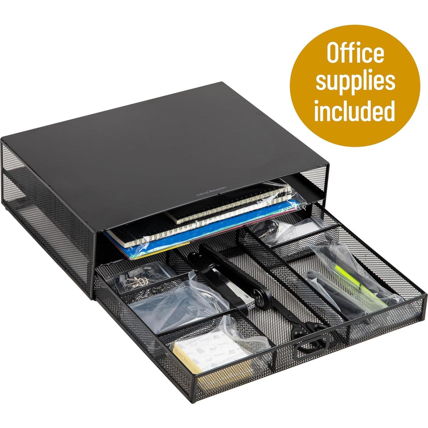 Organizador de Escritorio Mind Reader con Suministros, Negro
