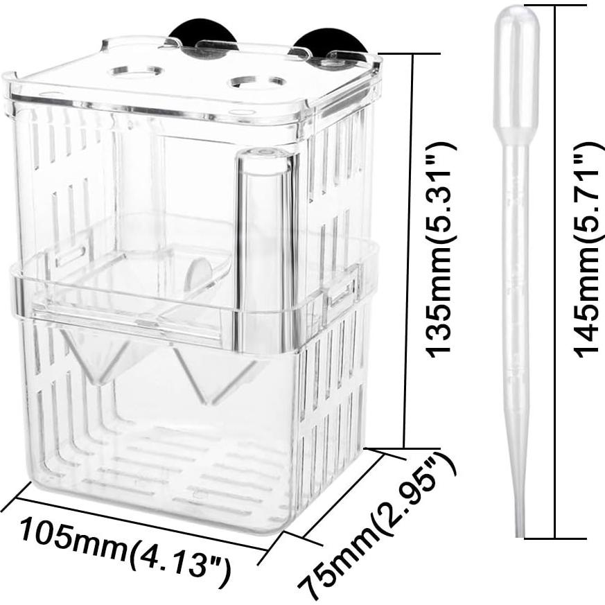 Caja de Cría de Peces Senzeal 105x75x135mm con Ventosas