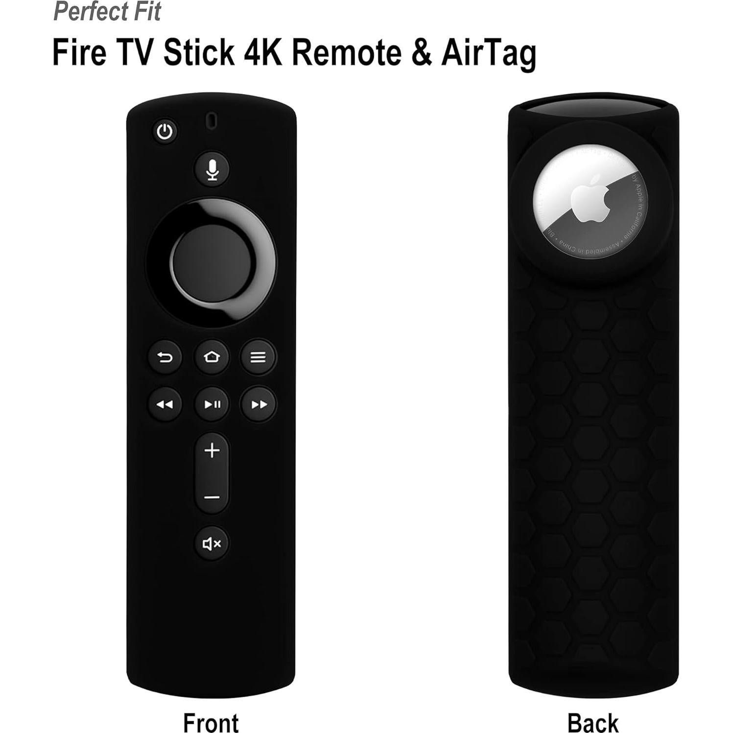 Funda de Silicona Geiomoo para Air Tag y Fire TV Stick 4K - Negro