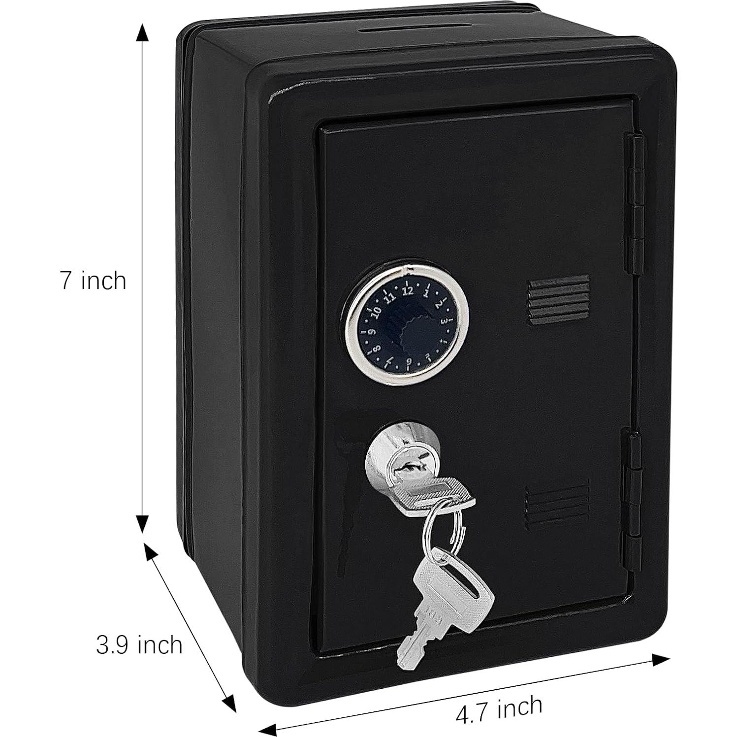 Hucha de Metal PACOLO con Llave - Caja de Ahorros Negra