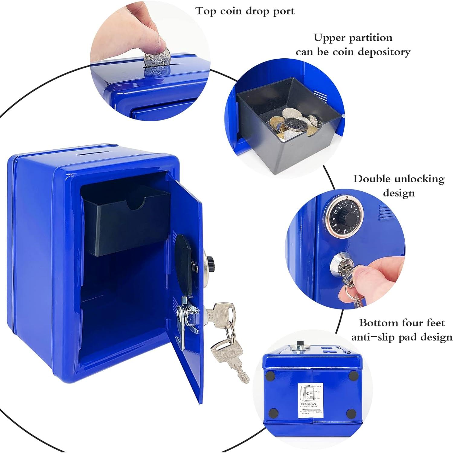 Hucha de Metal PACOLO con Llave - Caja de Ahorros Negra