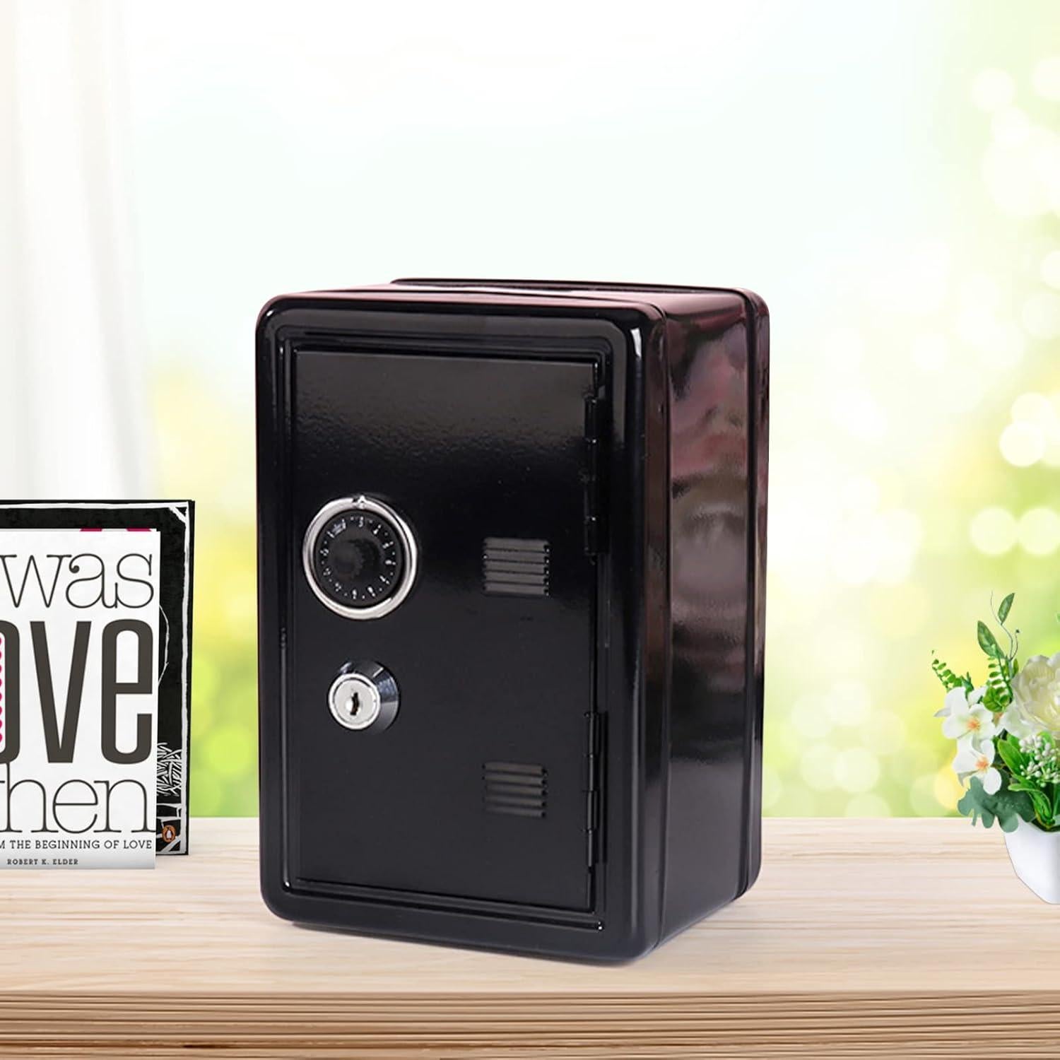 Hucha de Metal PACOLO con Llave - Caja de Ahorros Negra