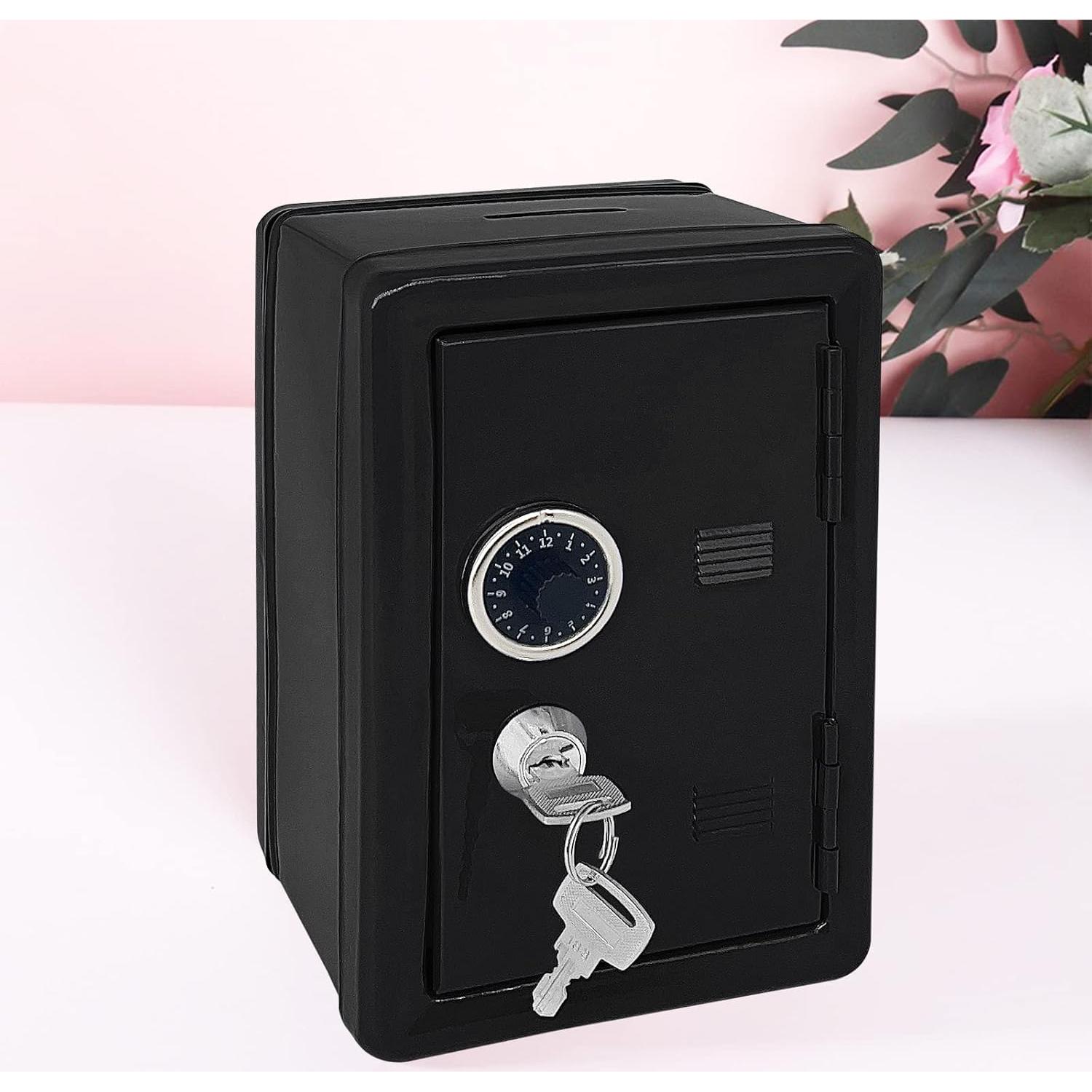 Hucha de Metal PACOLO con Llave - Caja de Ahorros Negra