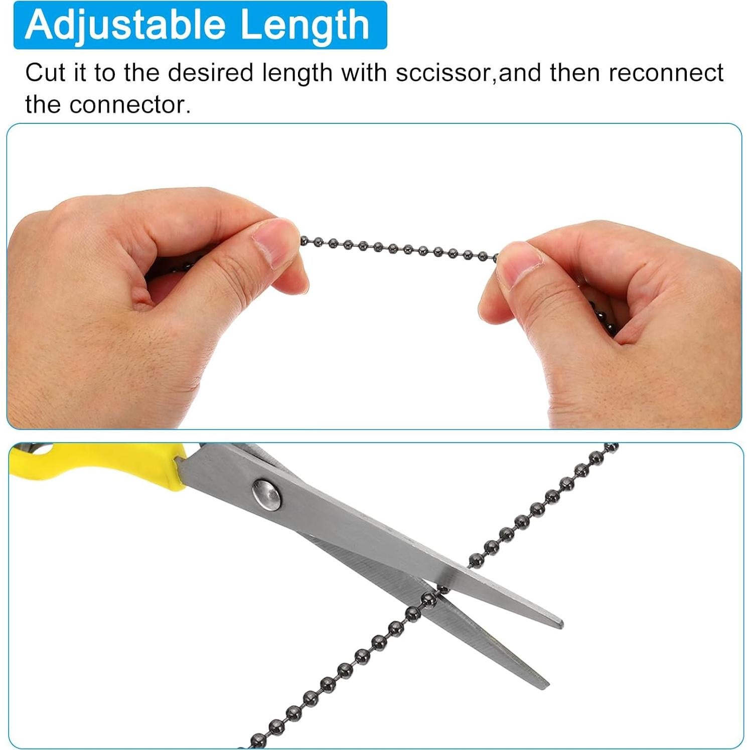 Cadena de Tirar de Ventilador de Techo PATIKIL 1M Negro - 2 Pcs