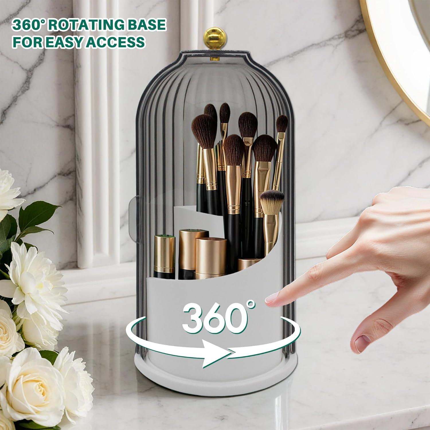 Soporte para Brochas de Maquillaje PSUNEY Negro 360° Rotatorio