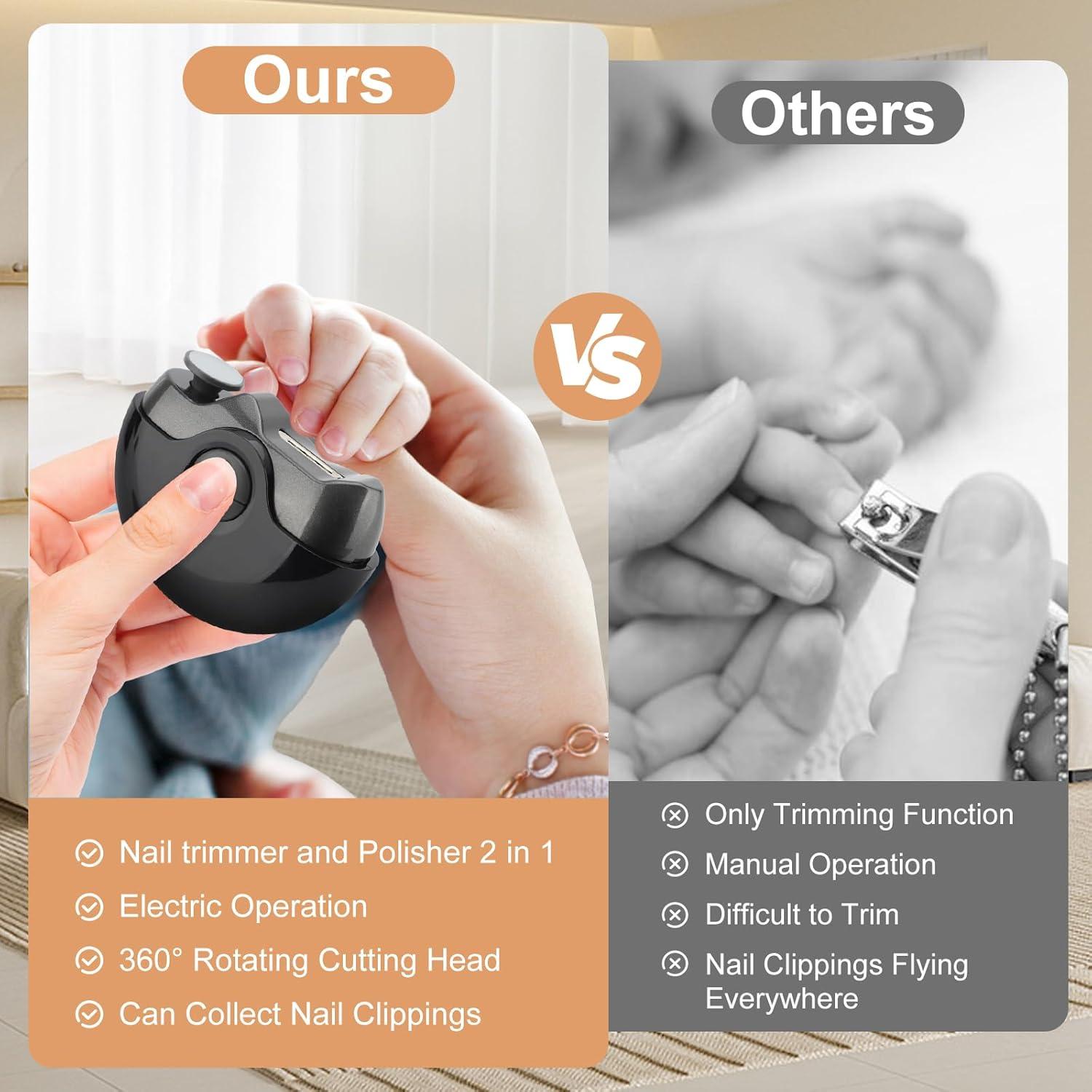 Cortador de Uñas Eléctrico ZESTEFY 2 en 1 Portátil Negro