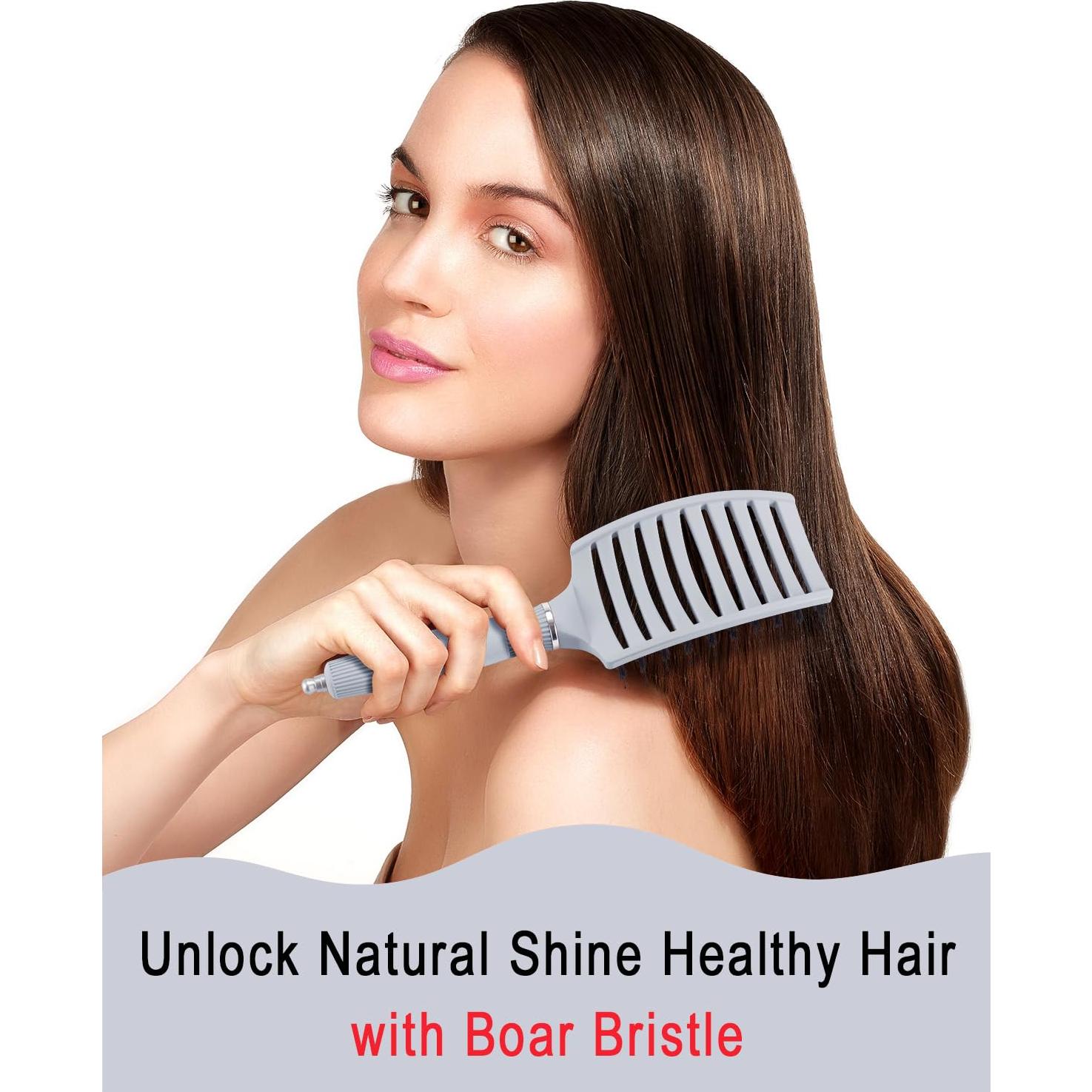 Cepillo Desenredante KTKUDY para Cabello Húmedo y Seco - Gris Claro